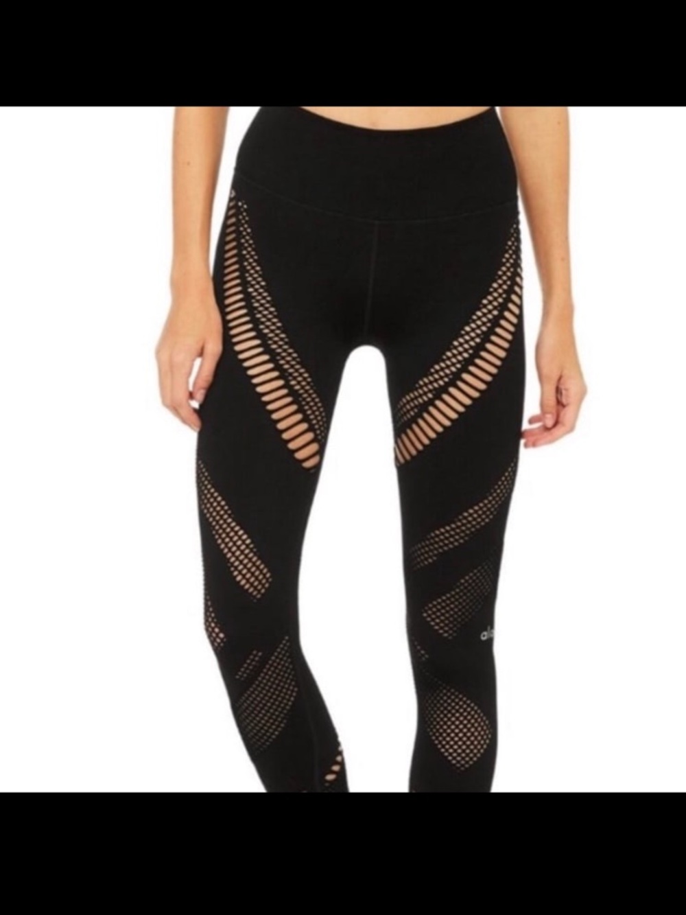 ALO Yoga Black High-Waist Laser-Cut Leggings